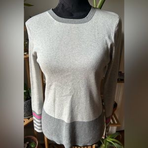 Liz Claiborne Gray and Pink Colorblock Sweater, Small